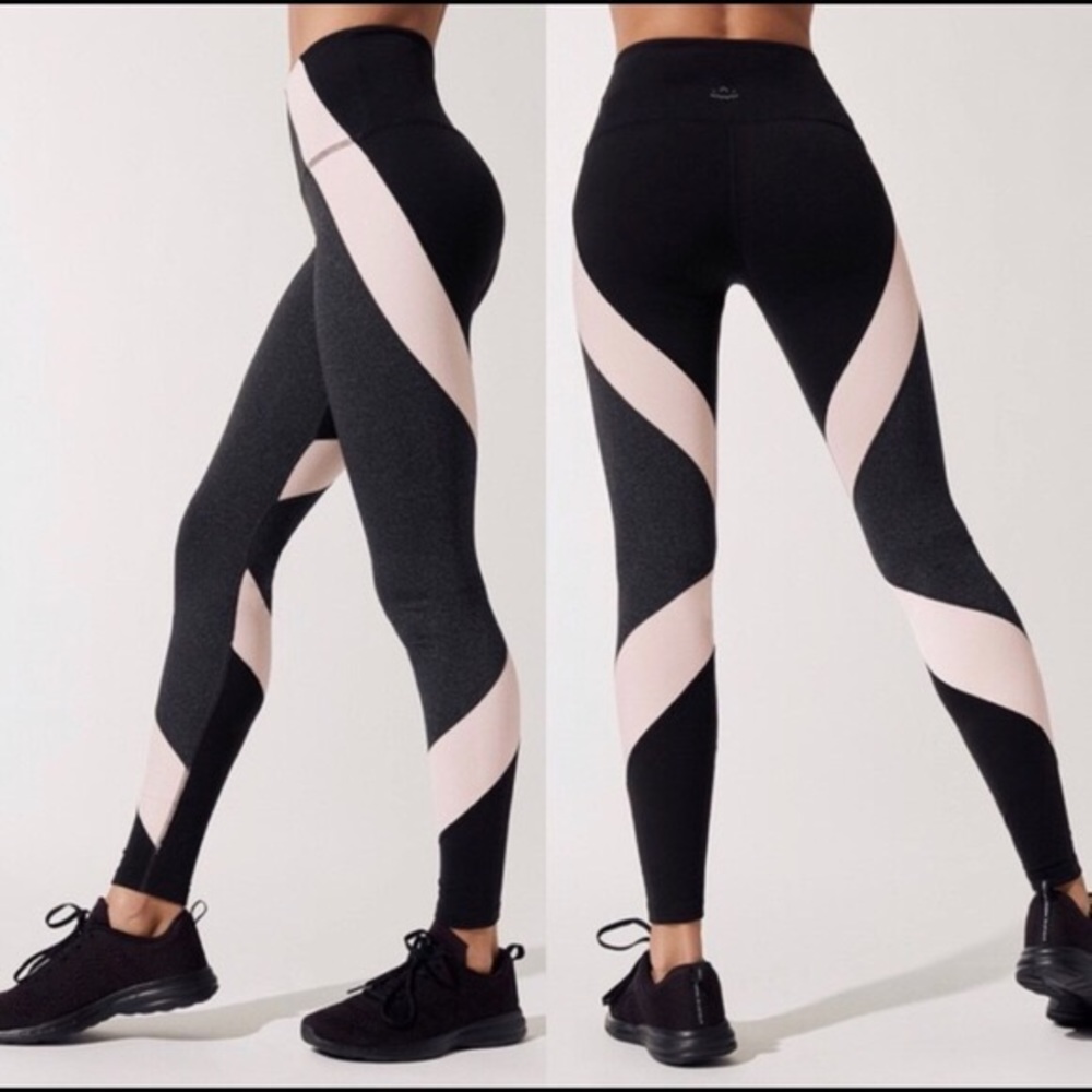 Beyond yoga black and pink wrap leggings